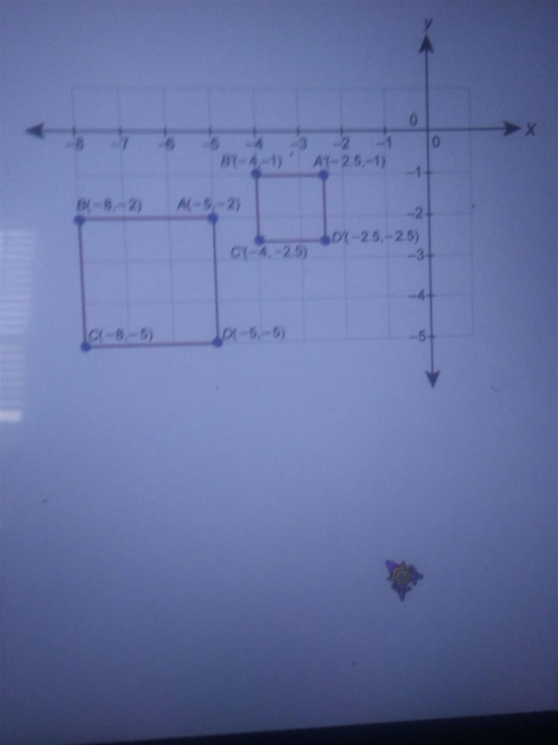 Rectangle A'B'C'D is the image of rectangle ABCD after a dilation. what is the scale-example-1