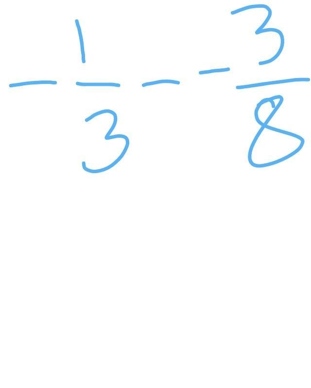 What is 1/3 subtracted by 3/8​-example-1