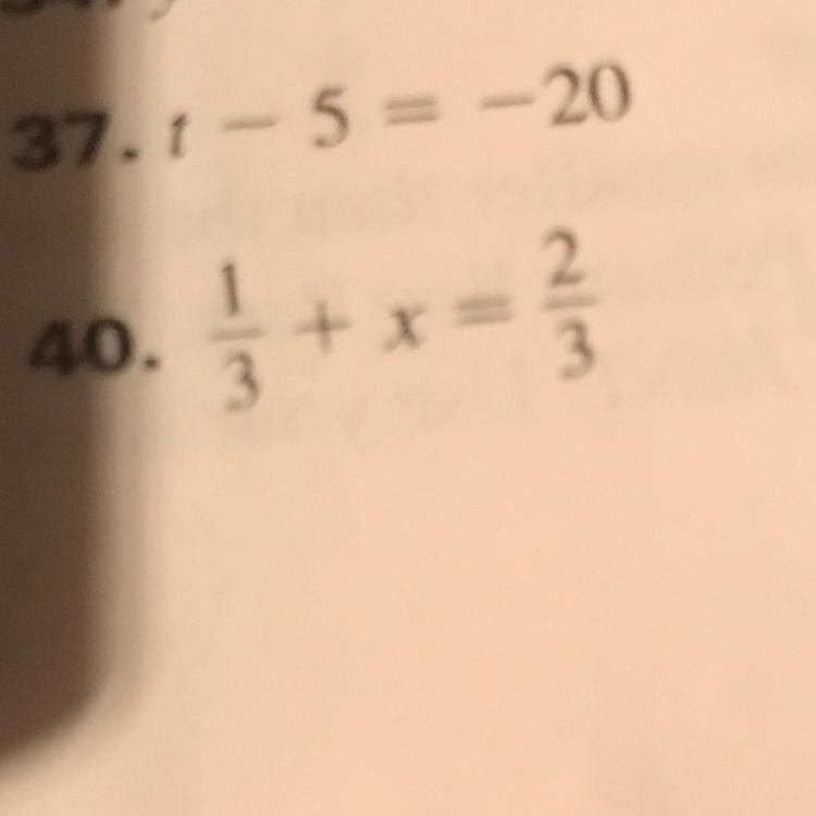 1/3+x=2/3 please help and show work thank you-example-1