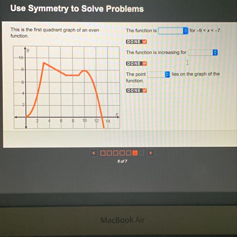 Options for 1st Question: increasing, decreasing, constant Options for 2nd Question-example-1