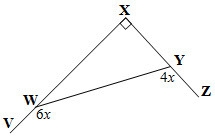 Find the value of x in each case. Give reasons to justify your solutions! W ∈ VX, Y-example-1