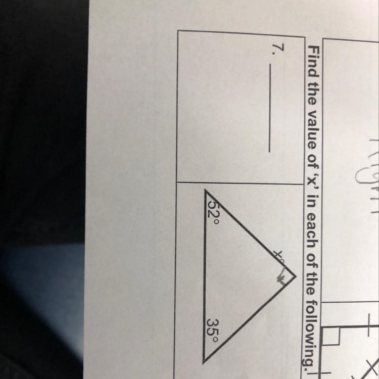 Find the value of X in each of the following-example-1