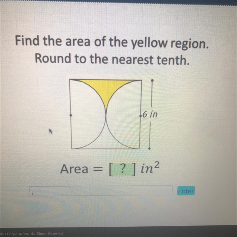 Need help very badly. Find the area of the shaded region. Round to the nearest tenth-example-1