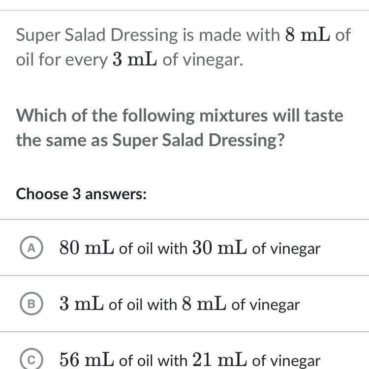 8 ml of oil and 3ml of viniger-example-1