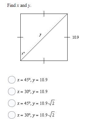 Help 10 POINTS!! Find x and y.-example-1