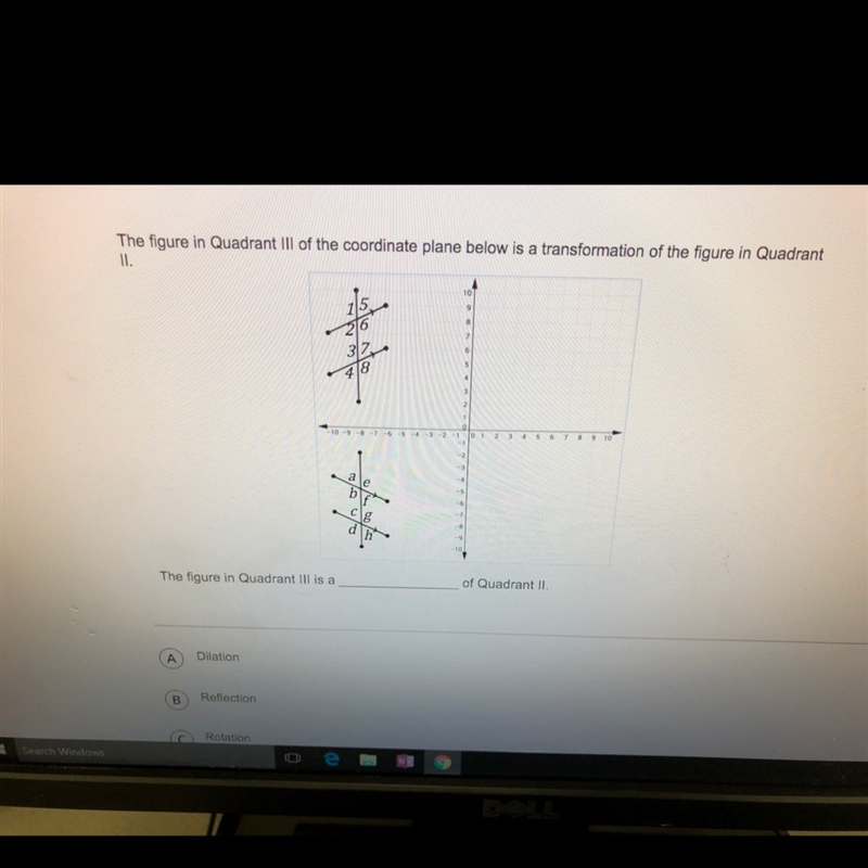 The figure in quadrant III it the coordinate plane below is a transformation of the-example-1