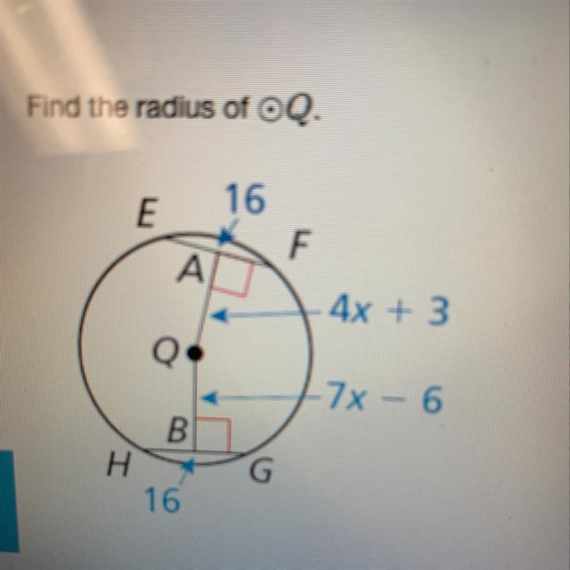 How do I find the radius of a circle-example-1