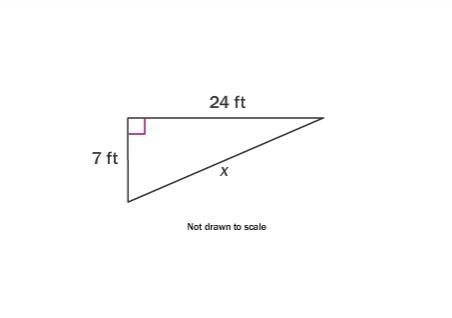 In the given right triangle, find the missing length to the nearest tenth. 8.5 ft-example-1