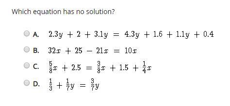 Which equation has no solution?-example-1