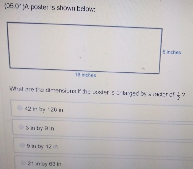 A poster is 8in by 6in what are the dimensions if the poster is enlarged by a factor-example-1