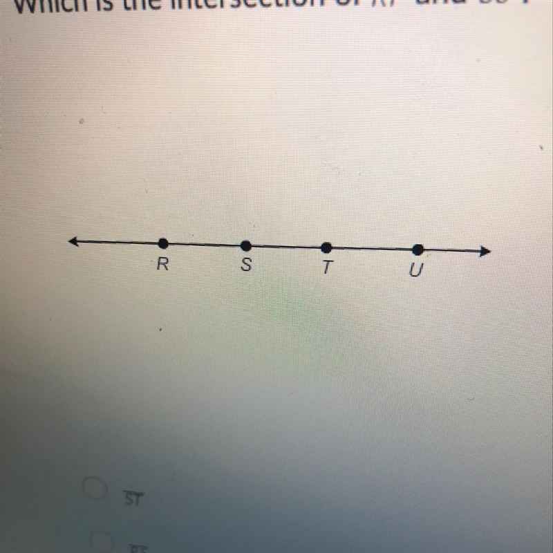 Which is the intersection of RT and SU?-example-1