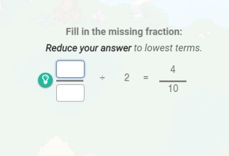 Fill in the missing fraction. I need help on this, I'm very confused.-example-1