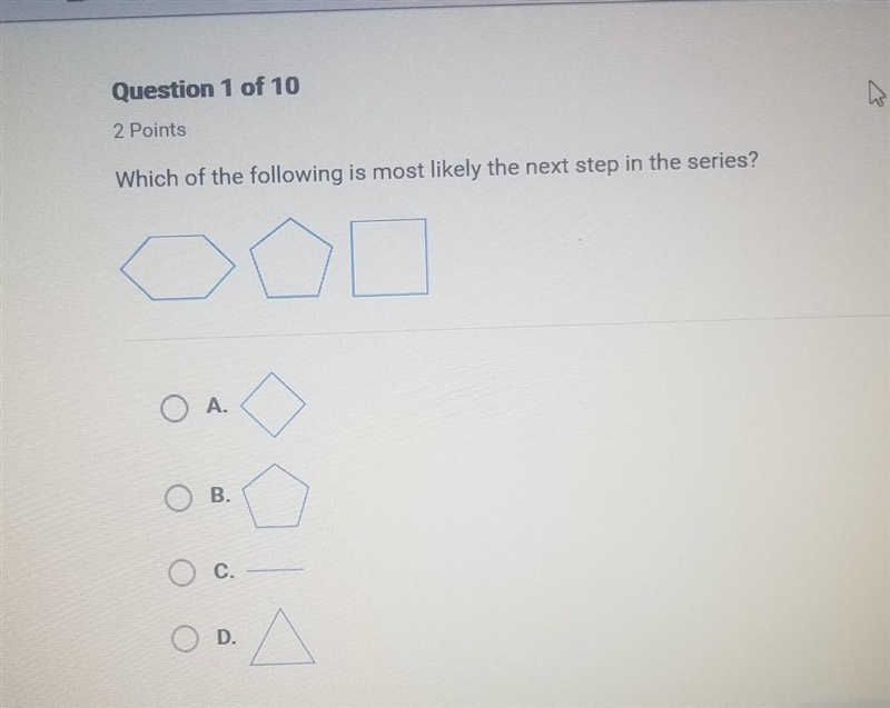 Which of the following is most likely the next step in the series ?​-example-1