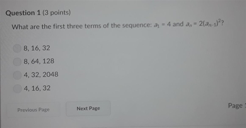 What are the first three terms of the sequence...plz help pt.1​-example-1