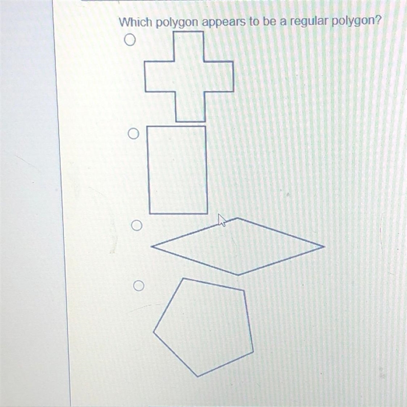 Which polygon appears to be a regular polygon?-example-1