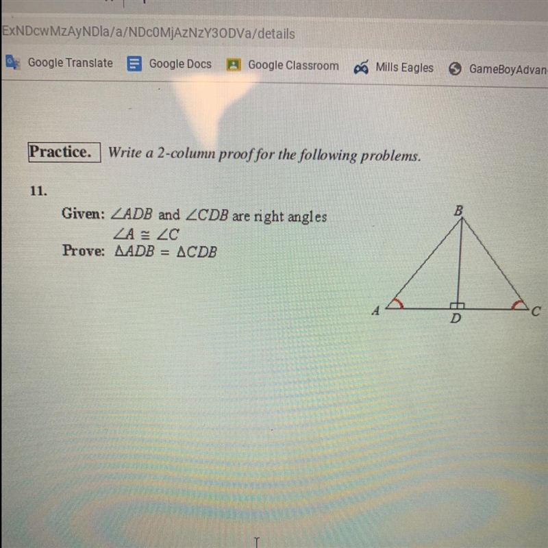 Need help on this two column proof for geometry-example-1