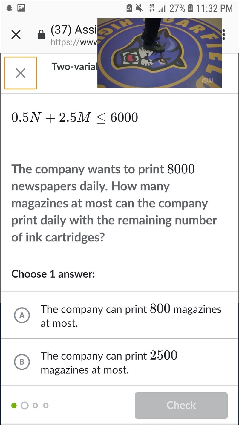 The company wants to print 8000 newspapers daily. How many magazines at most can the-example-1