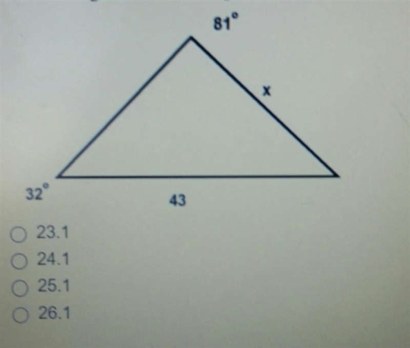 Find the length of the missing side of the triangle below, round to the nearest tenth-example-1