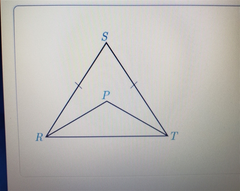 In the triangle, if m<rst =64 then what is m<rpt possible answers are 58ô 64ô 116ô 122ô-example-1