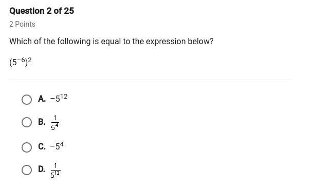 Which of the following is equal to the expression below-example-1