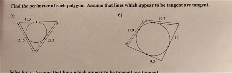 (15 points) Find the perimeter of each polygon. Assume that lines which appear to-example-1