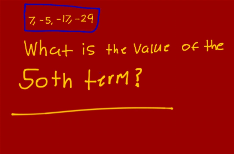 What is the value of the 50th term in the sequence.-example-1