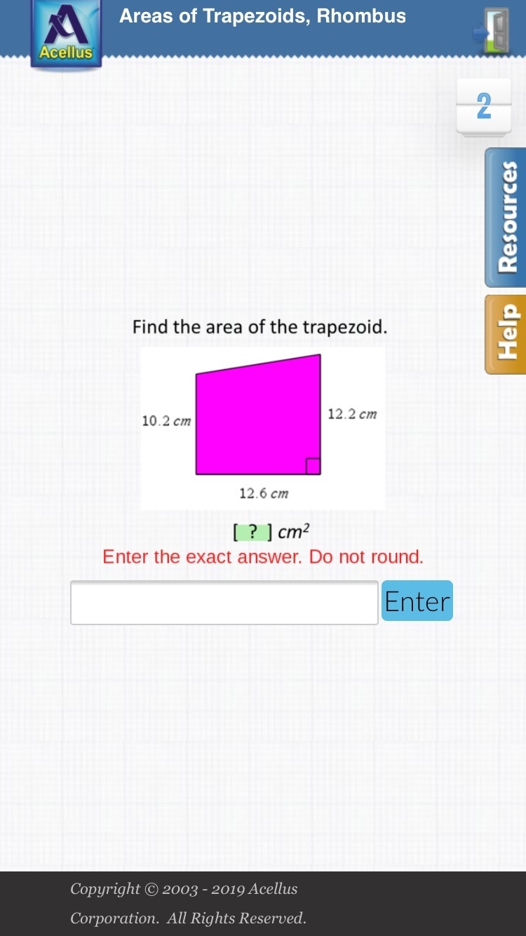 Find the area of the trapezoid.-example-1