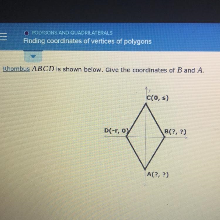 Help me please ?! Finding coordinates of vertices of polygons. What’s A and B ?-example-1