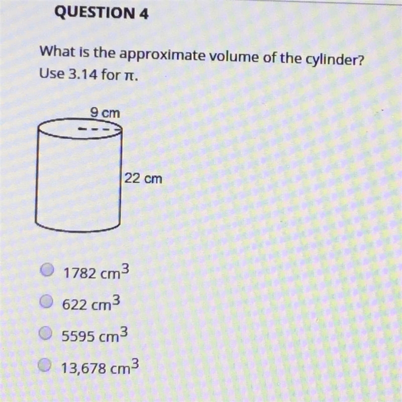 What is the approximate volume of the cylinder? Use 3.14 for π.-example-1