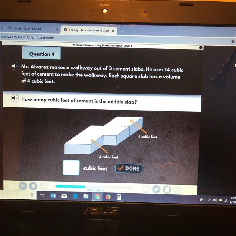 How many cubic feet of cement is the middle slab-example-1