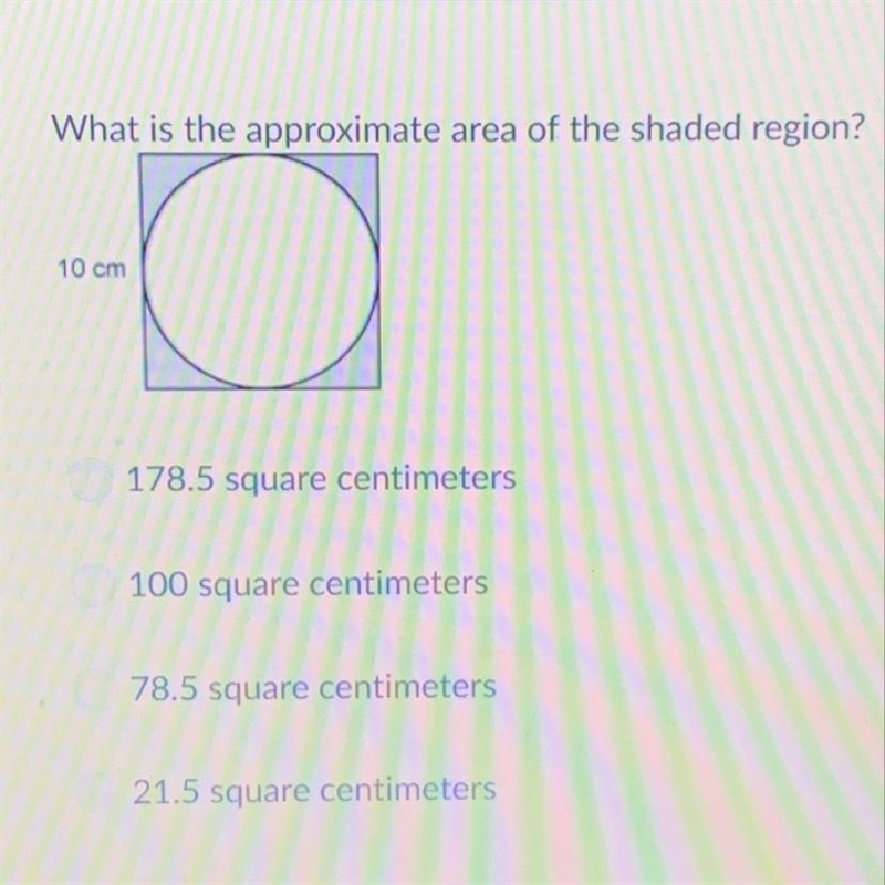 What is the approximate area of the shaded region-example-1