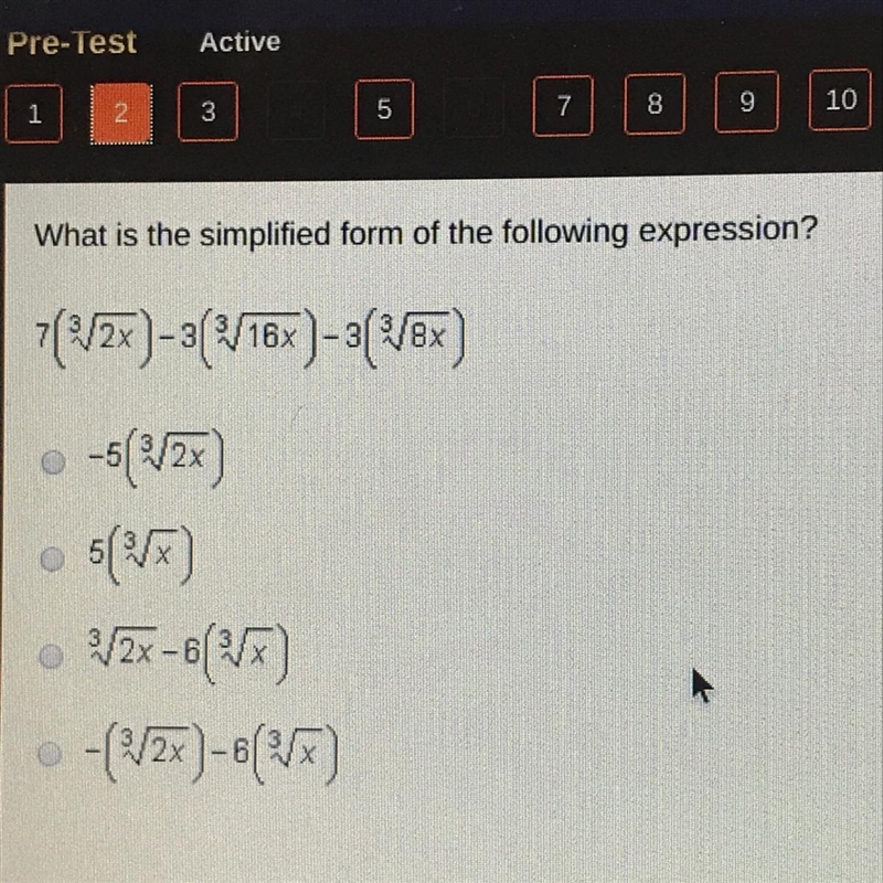 What is the simplified form of the following expression?-example-1