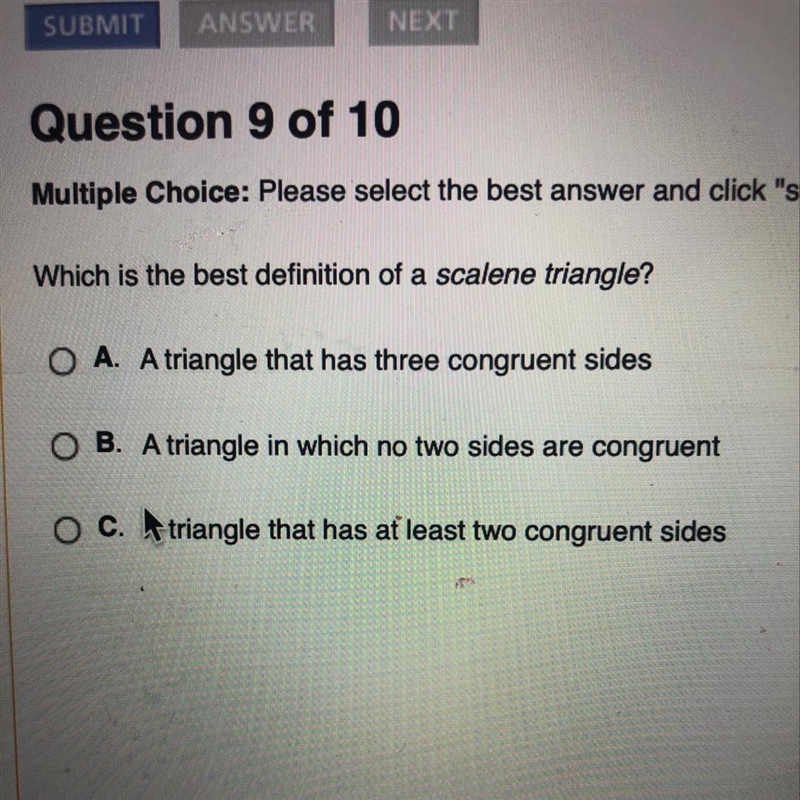 Which is the best definition of a scalene triangle?-example-1