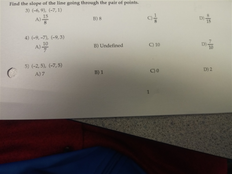 Find the slope of the line going through the pair of points. for 3, 4 and 5-example-1