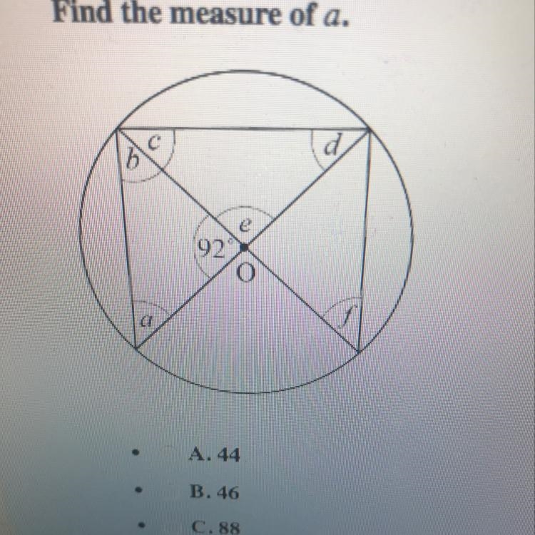 Find the measure of a in the picture please-example-1