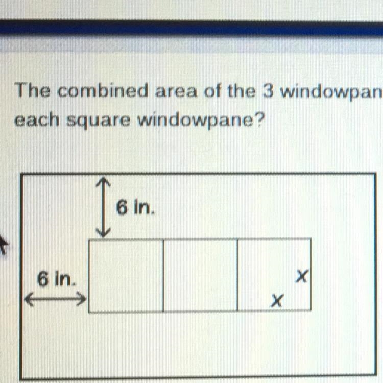 The combined area of the 3 windowpanes and frame shown below is 924 inches squared-example-1