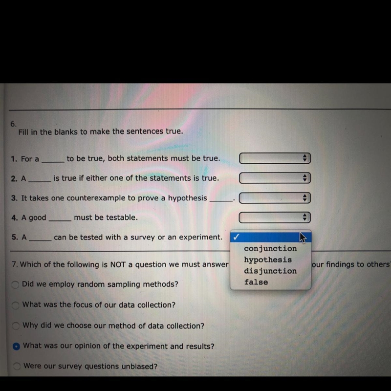 Need help with #6 answers can be repeated.-example-1