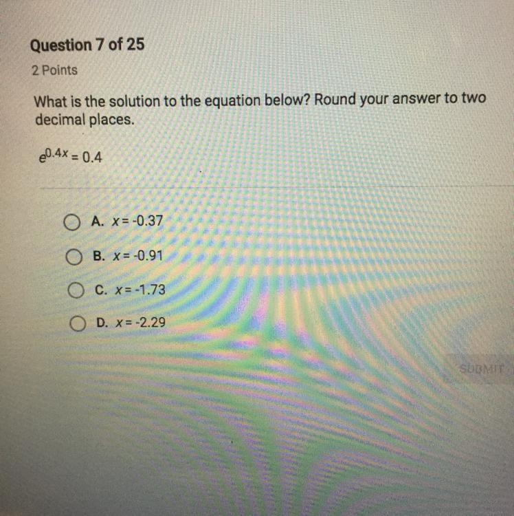 What is the solution to the equation below? Round your answer to two decimal places-example-1