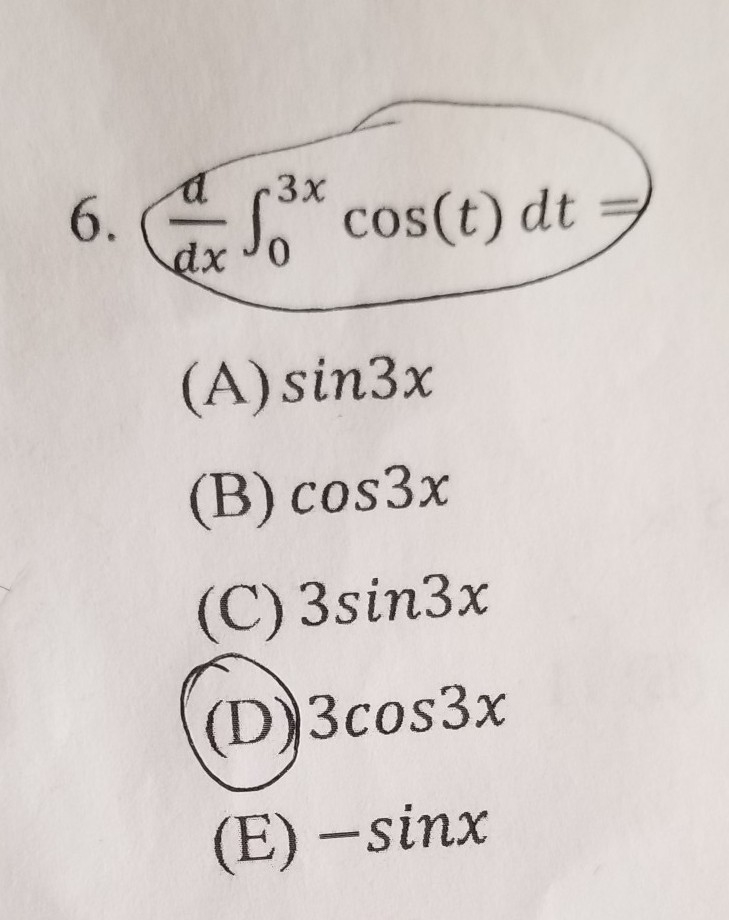 Can someone explain to me why the answer is 3cos3x (it has something to do with chain-example-1