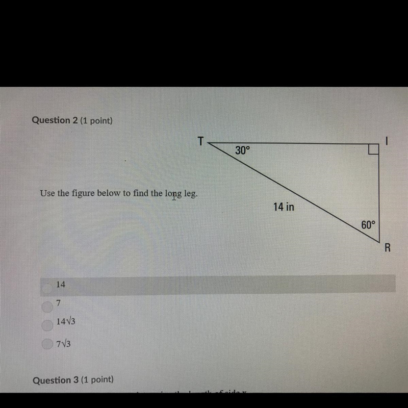 Use the figure below to find the long leg Help plzzz-example-1