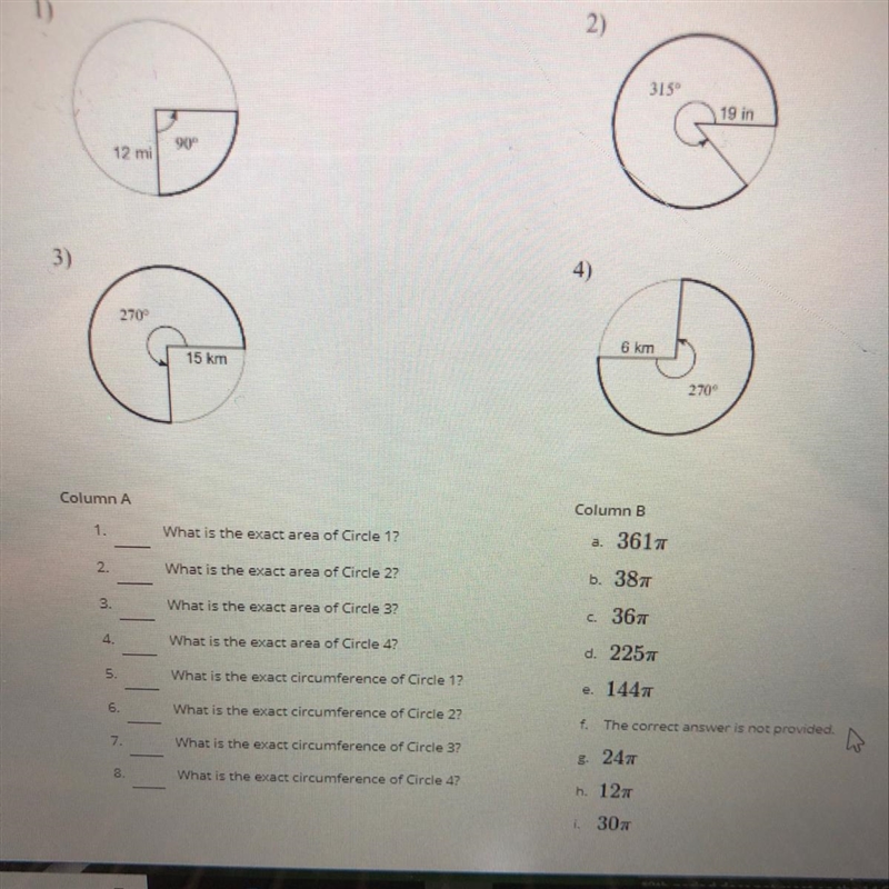 What is the exact area and circumference?-example-1