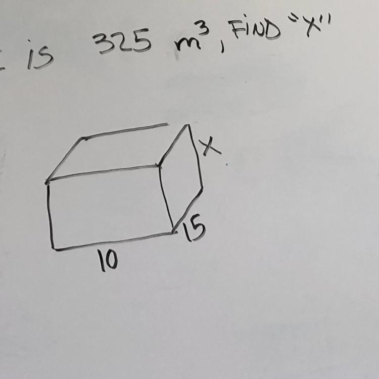 If volume is 325m to the power of 3, Find x-example-1