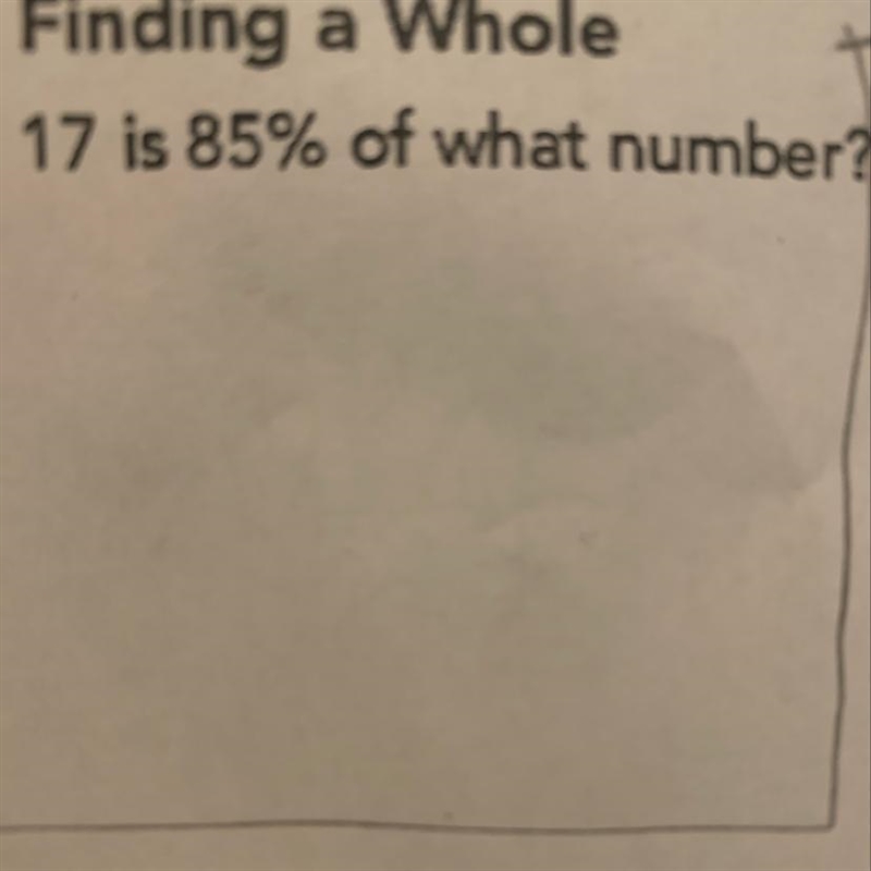 17 is 85% of WHAT number-example-1