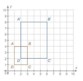 Question 8 options: Pre-image ABCD is dilated to be image A'B'C'D'. What scale factor-example-1