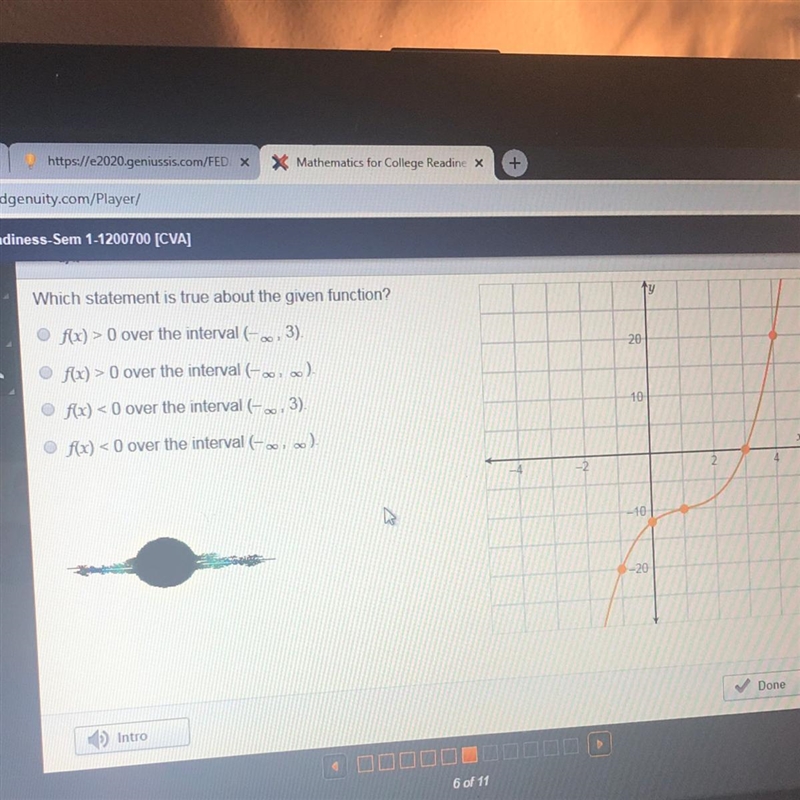 Which statement is true about the given function?-example-1