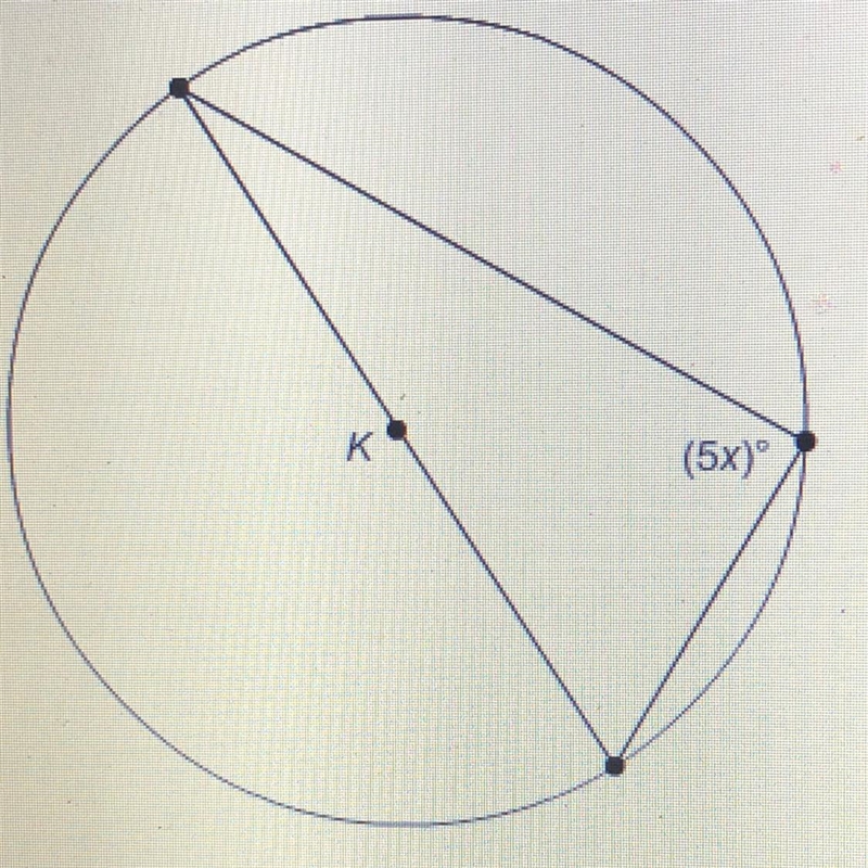 In circle K, what is the value of x? (5x)-example-1