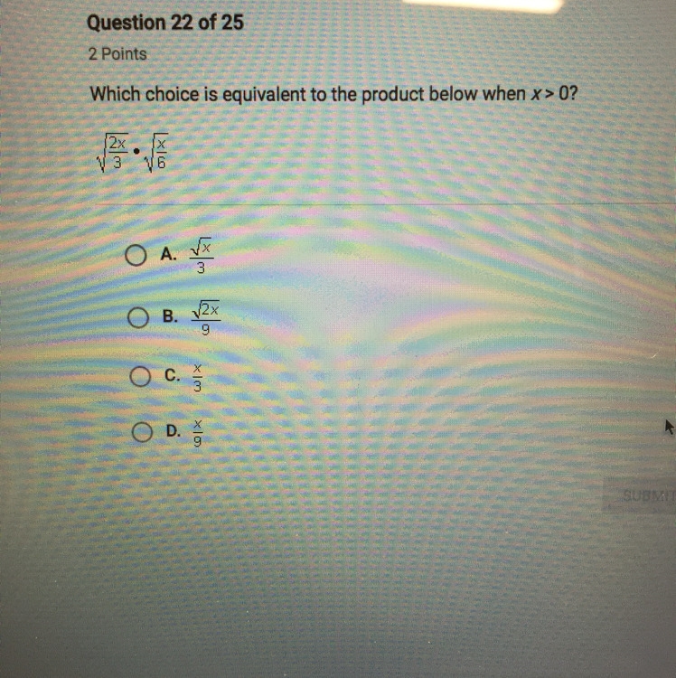 Which choice is equivalent to the product below when x^0?HELP HELP PLEASE PLEASE HELP-example-1