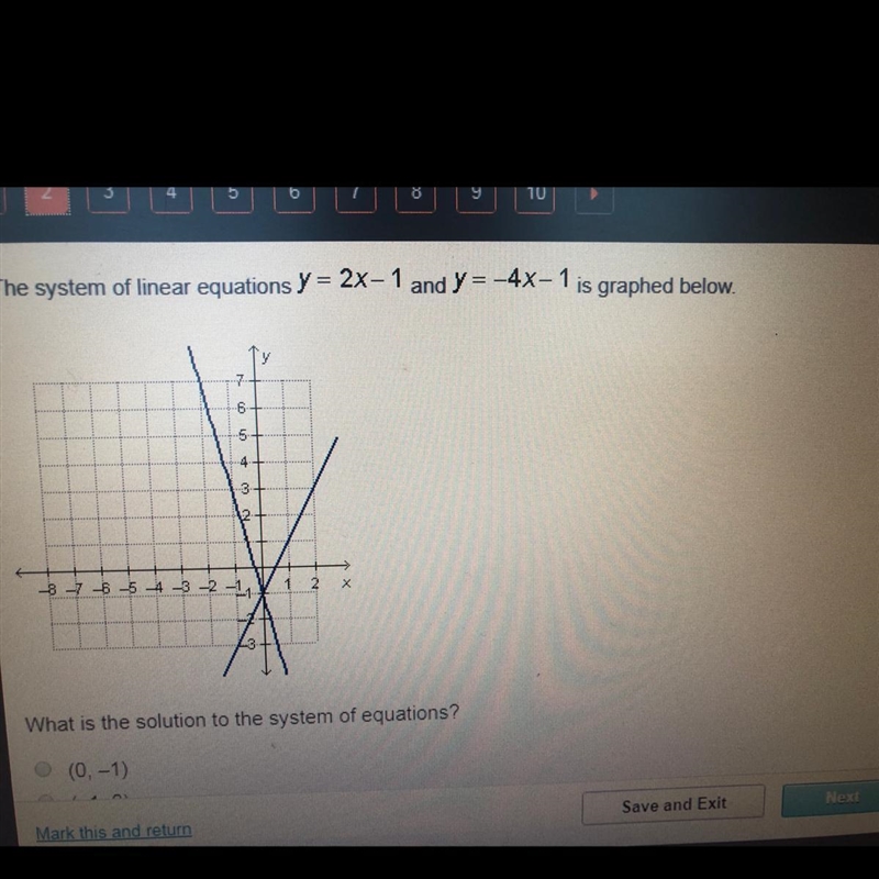 A. (0,-1) B. (-1,0) C. (0,1) D. (1,0)-example-1