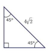 What is the length of the legs? 4√2 8 4 √8-example-1