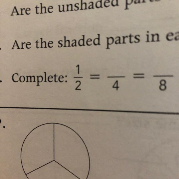 5. Are the slidutu pun - Complete: 1 = = = 8 It’s asking me to complete 1/2=-example-1